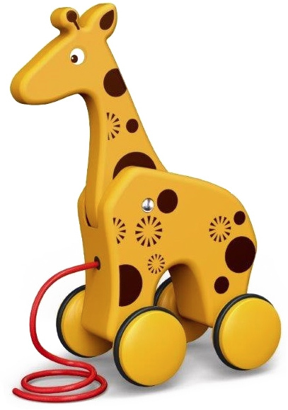 BAM BAM Baby žirafa tahací zvířátko na kolečkách