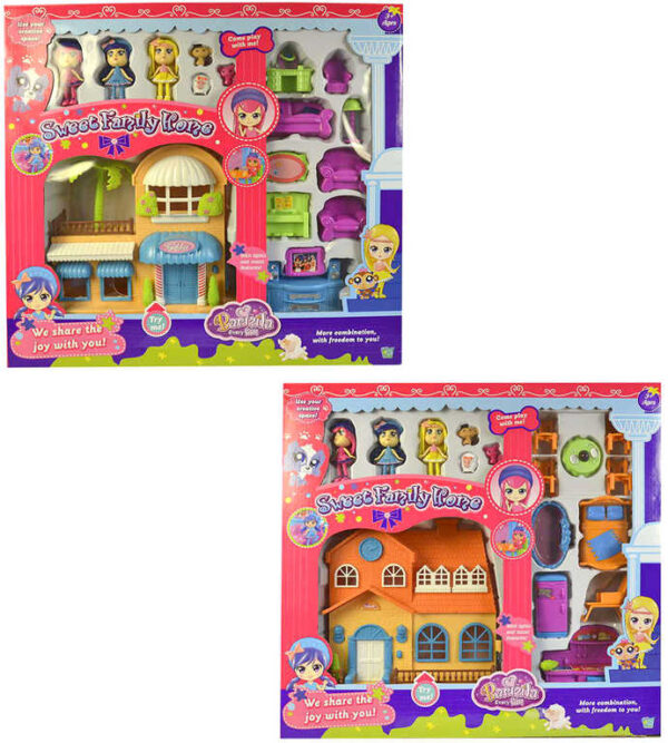 Domek pro panenky herní set s figurkami a doplňky na baterie různé druhy