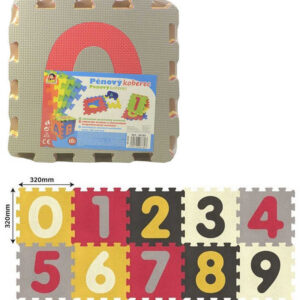 Baby puzzle soft pěnové čísla set 10ks měkké bloky 32x32cm na zem