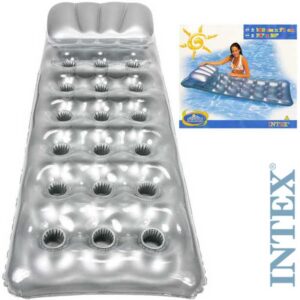 INTEX Lehátko nafukovací matrace na vodu 18 otvorů stříbrné 58894