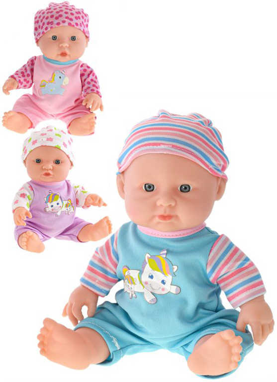 Baby miminko panenka 25cm obleček s jednorožcem na baterie 3 druhy Zvuk