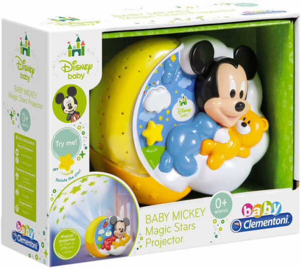 CLEMENTONI Baby projektor Mickeyho kouzelné hvězdy na baterie Světlo Zvuk