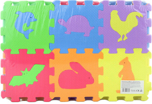 Měkké bloky Zvířátka 36ks pěnový koberec baby vkládací puzzle podložka na zem