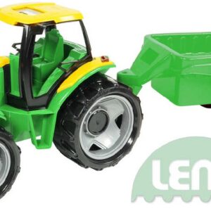 LENA Traktor plastový zelený set s přívěsem 94cm v krabici