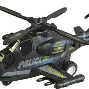 Vrtulník policejní plastový na setrvačník 20cm na baterie 2 barvy Světlo Zvuk