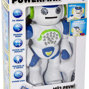 MAC TOYS RC Robot Powerman na vysílačku mluví CZ střílí disky na baterie Světlo Zvuk