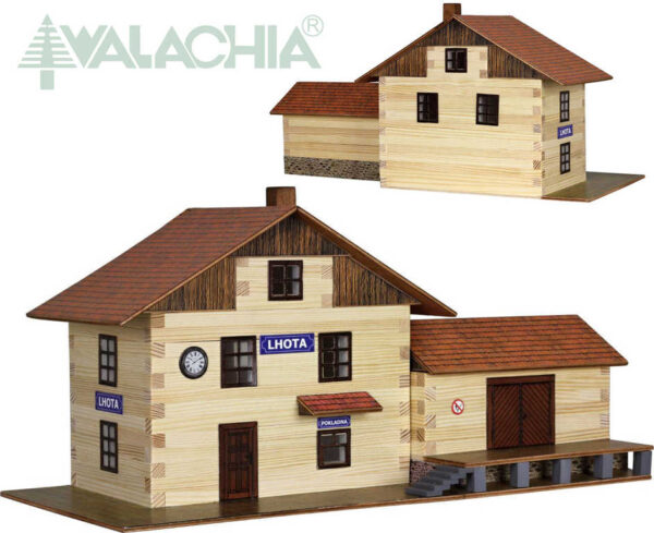 WALACHIA Nádraží vlakové W36 Hobby Kit DŘEVĚNÁ STAVEBNICE
