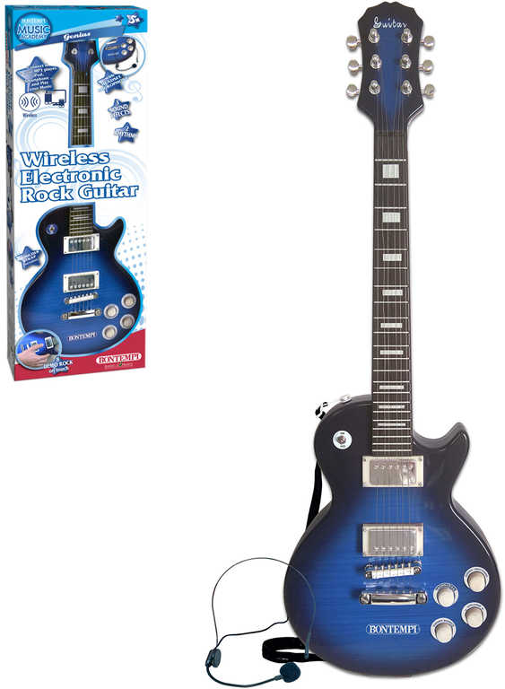 BONTEMPI Dětská rocková kytara elektronická Gibson na baterie Zvuk