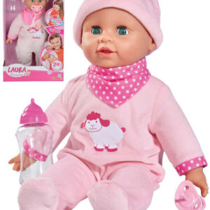 SIMBA Baby panenka miminko Laura 38cm set s lahvičkou na baterie Zvuk