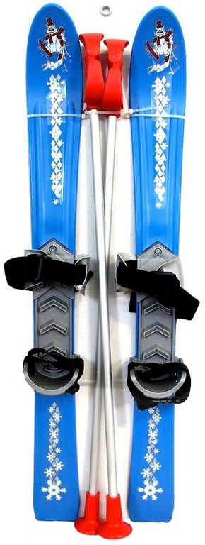 PLASTKON Lyže carvingové Baby Ski 70cm Modré s vázáním a holemi