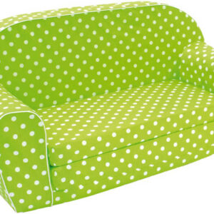 BINO Mini pohovka dětská zelený puntíkovaný gauč
