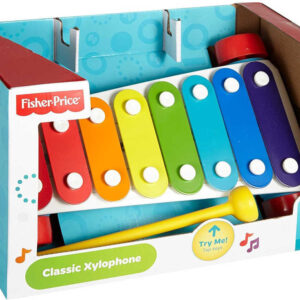 FISHER PRICE Baby xylofon tahací zábavný na kolečkách 8 kláves plast