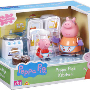 Prasátko Peppa Pig kuchyňská sada 2 figurky s doplňky plast v krabici