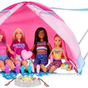 MATTEL BRB Kempingový set stan se 2 panenkami Barbie a doplňky