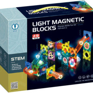 Magnetická stavebnice 2D/3D 49 dílků na baterie Světlo